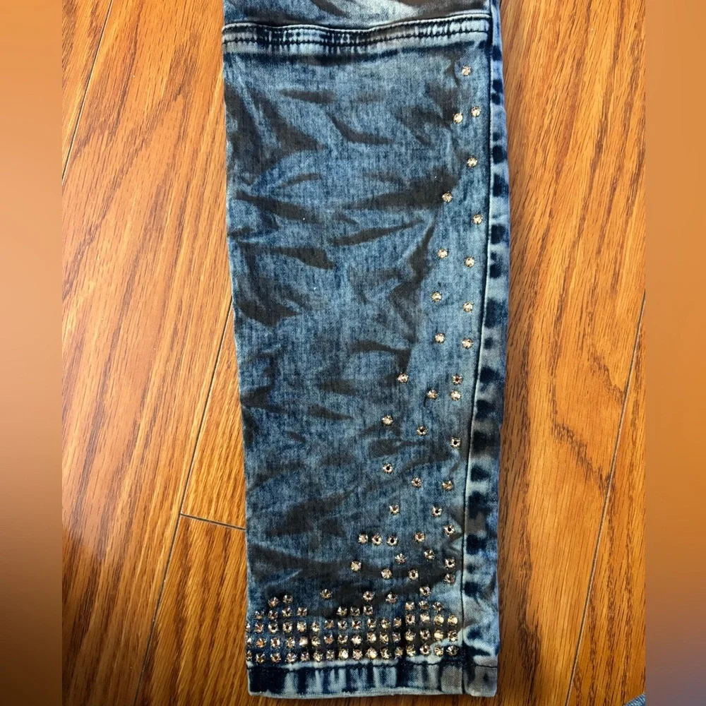 RARE * ROBIN’S JEANS MOTORCYCLE MOTO ACID WASH STUDDED JEANS * Cut 606966 * Y2K - Picture 17 of 17